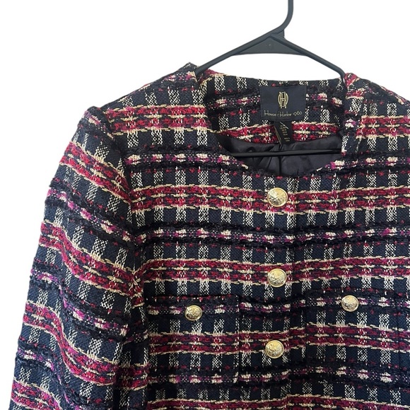 House of Harlow 1960 Black & Red Tweed Cropped Blazer - Picture 7 of 7